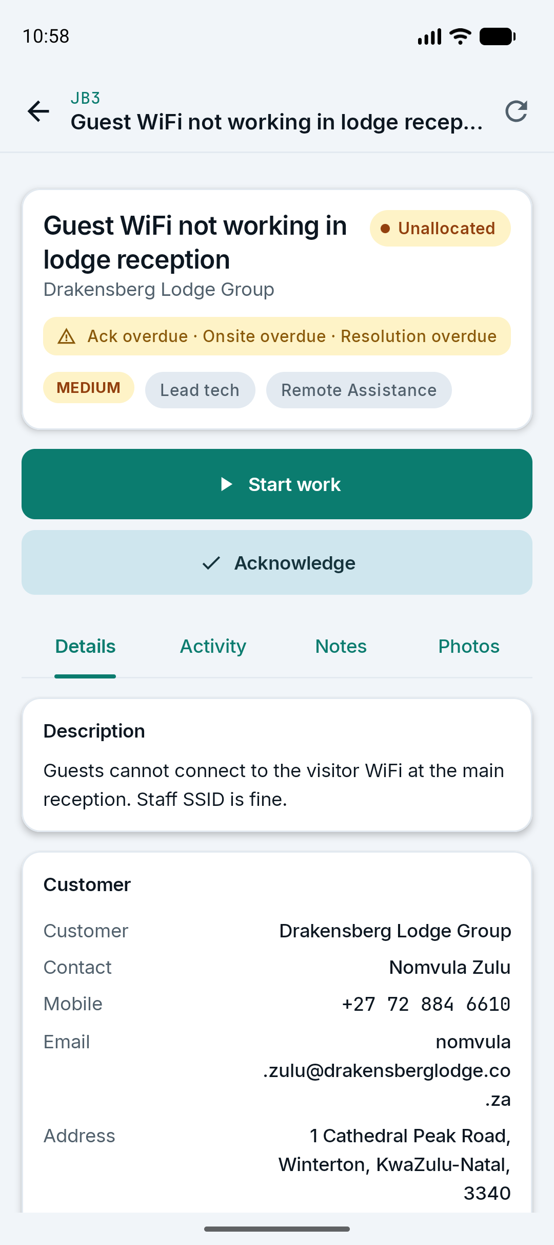 Mobile Ticket Detail